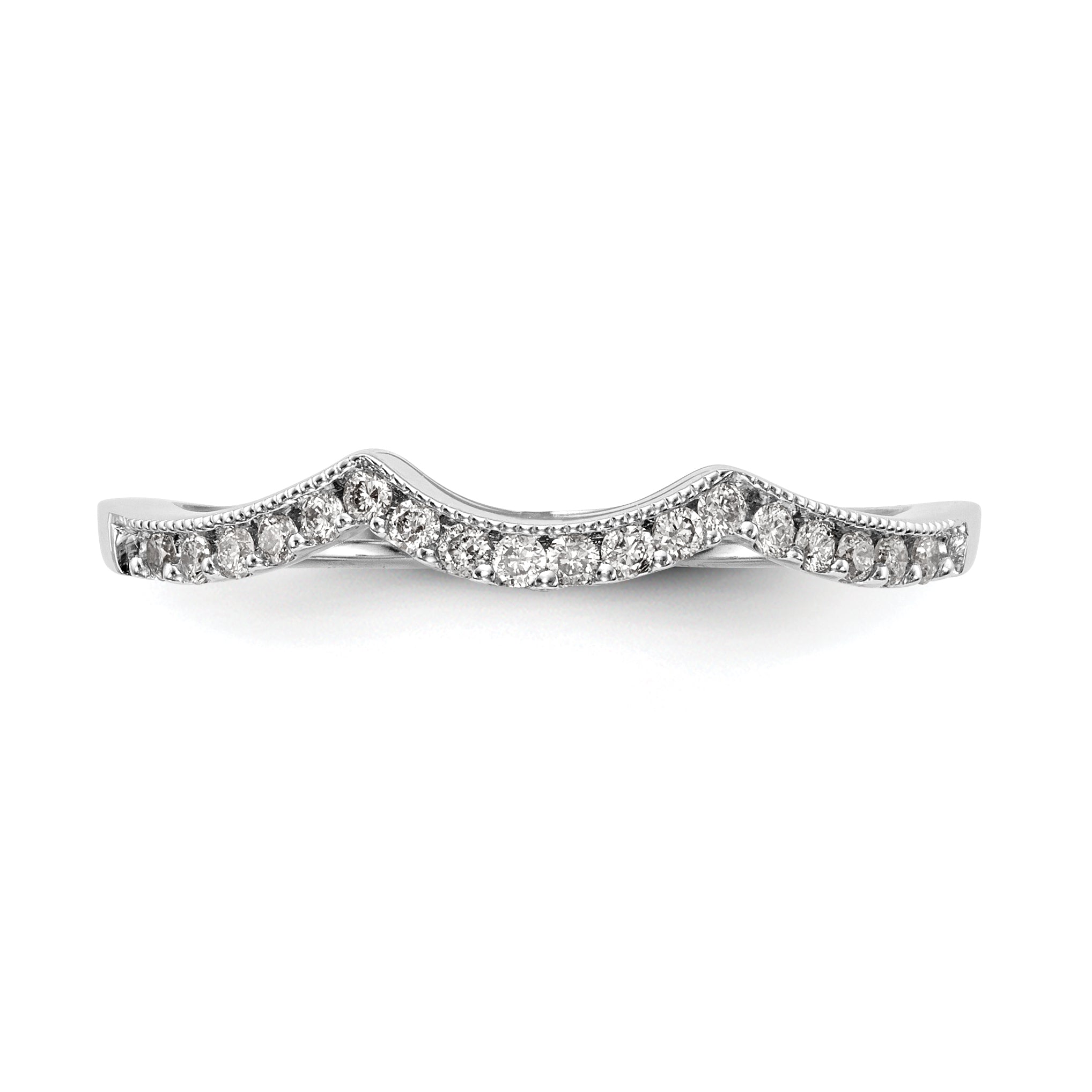 14k White Gold 1/8 carat Lab Grown Diamond VS/SI+ G+ Complete Wedding Band