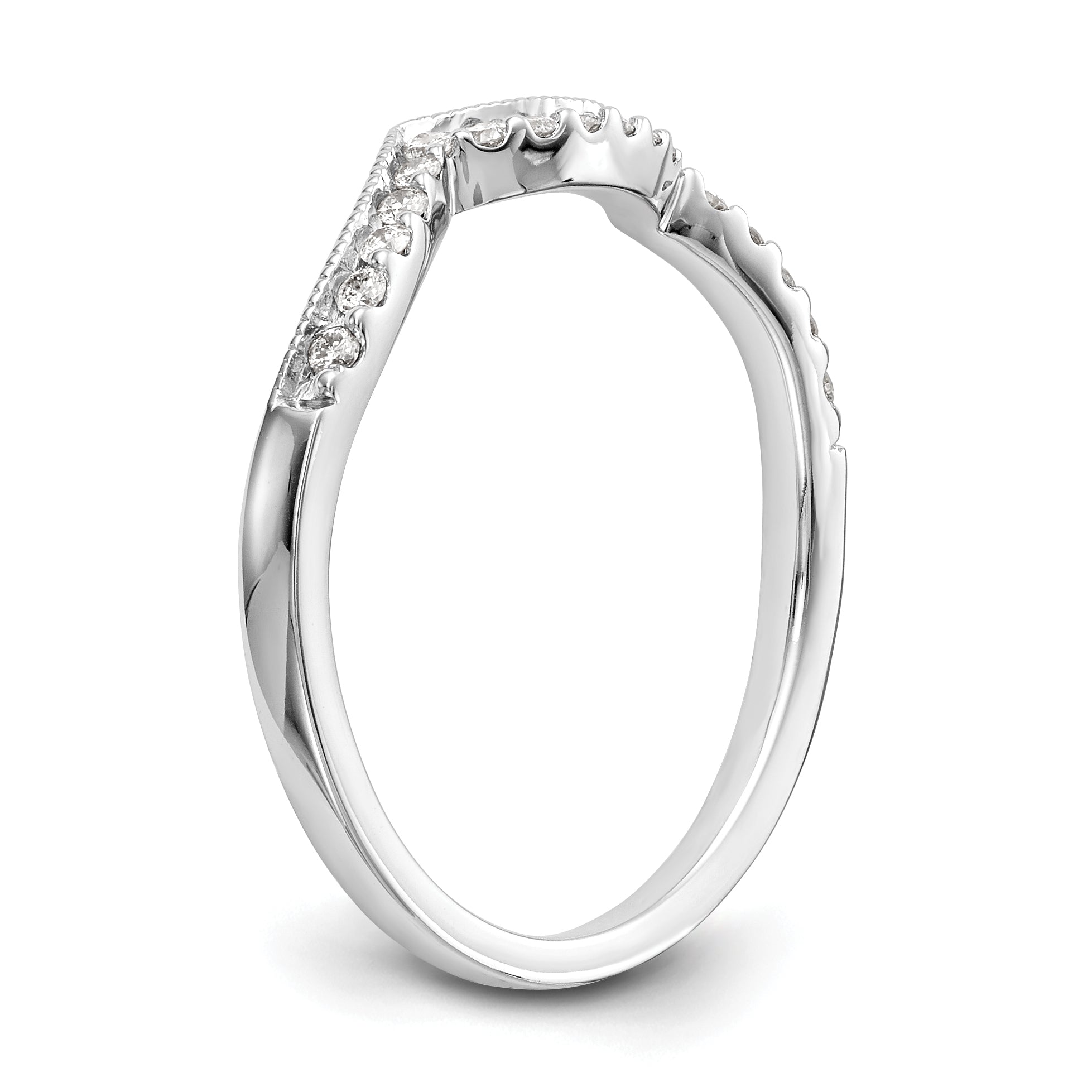 14k White Gold 1/8 carat Lab Grown Diamond VS/SI+ G+ Complete Wedding Band