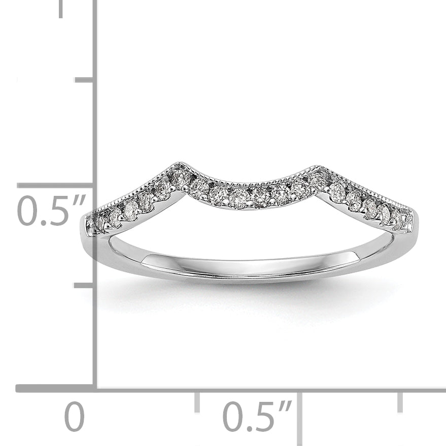 14k White Gold 1/8 carat Lab Grown Diamond VS/SI+ G+ Complete Wedding Band