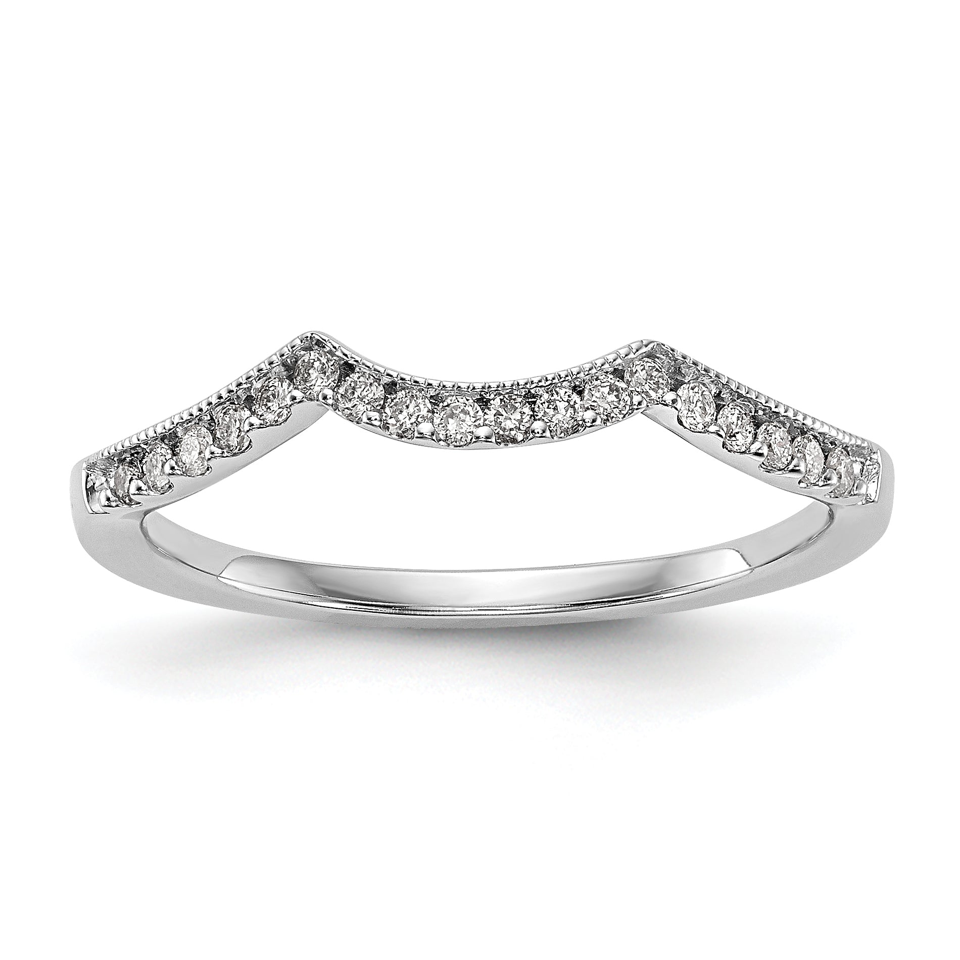 14k White Gold 1/8 carat Lab Grown Diamond VS/SI+ G+ Complete Wedding Band Main image