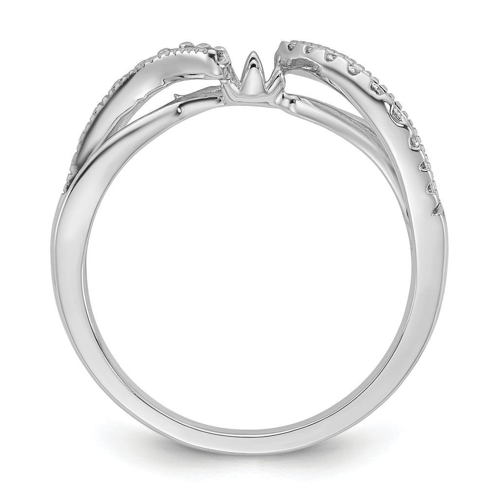 14k White Gold 1/6 carat Lab Grown Diamond VS/SI+ G+ Semi Mount Peg Set Engagment Ring