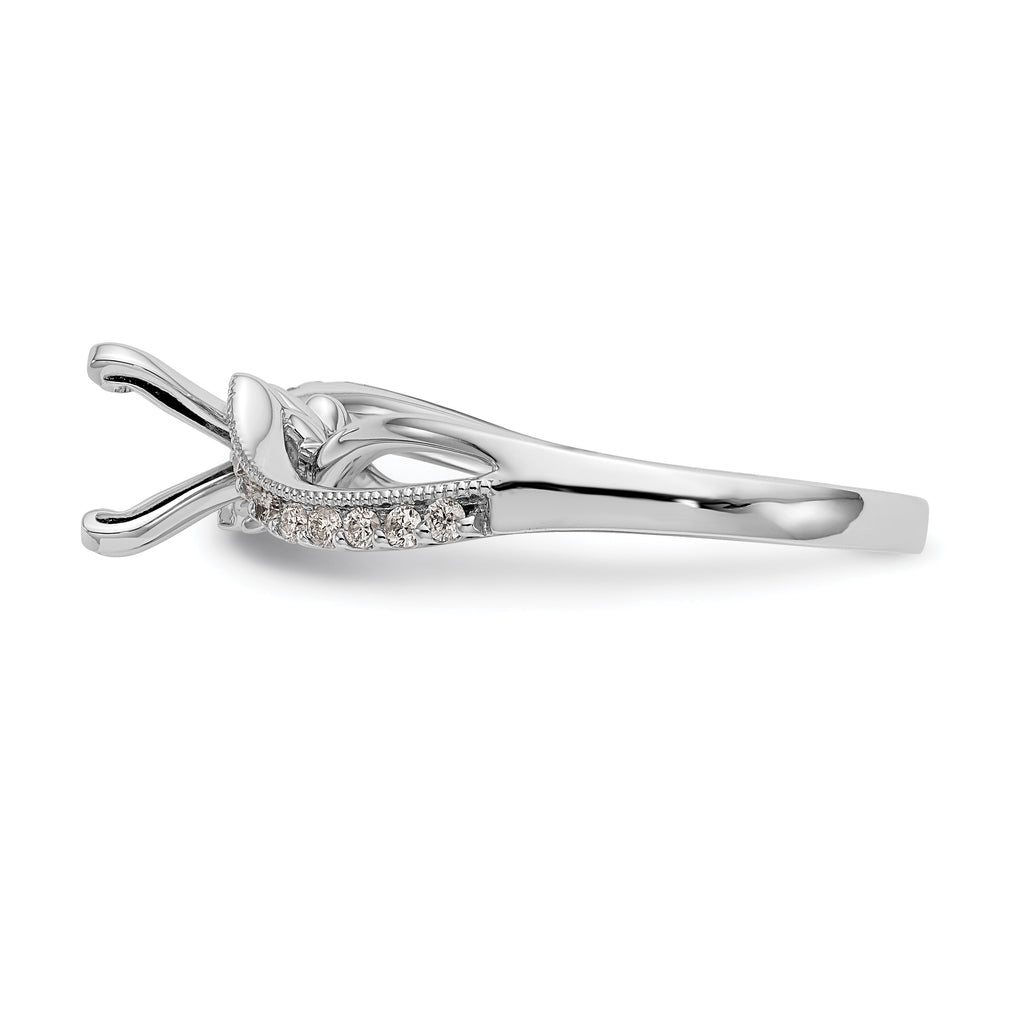 14k White Gold 1/6 carat Lab Grown Diamond VS/SI+ G+ Semi Mount Peg Set Engagment Ring