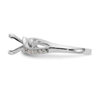 14k White Gold 1/6 carat Lab Grown Diamond VS/SI+ G+ Semi Mount Peg Set Engagment Ring