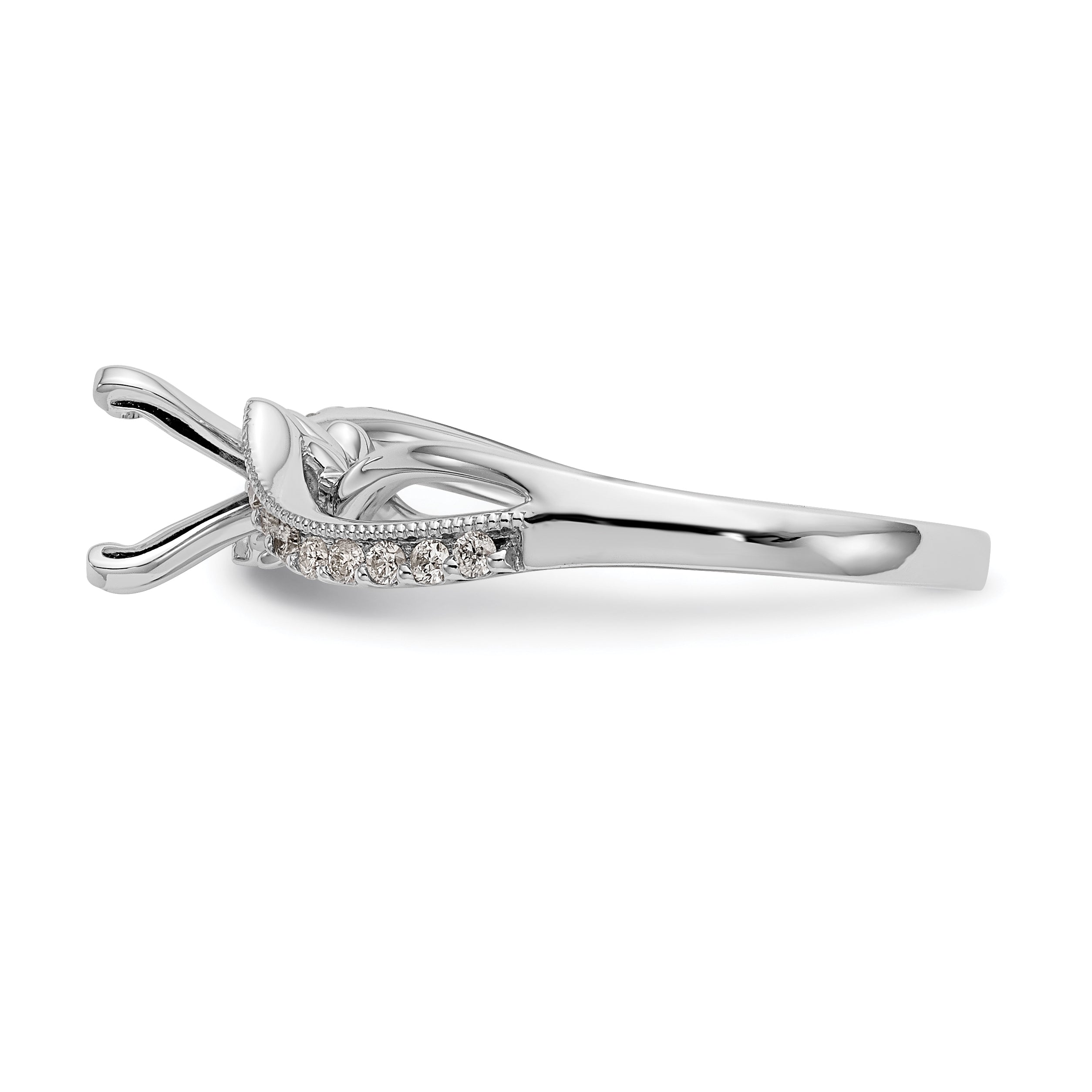14k White Gold 1/6 carat Lab Grown Diamond VS/SI+ G+ Semi Mount Peg Set Engagment Ring