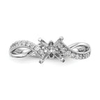 14k White Gold 1/6 carat Lab Grown Diamond VS/SI+ G+ Semi Mount Peg Set Engagment Ring