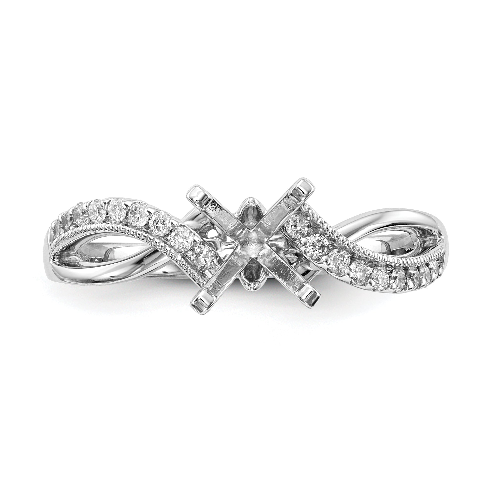 14k White Gold 1/6 carat Lab Grown Diamond VS/SI+ G+ Semi Mount Peg Set Engagment Ring