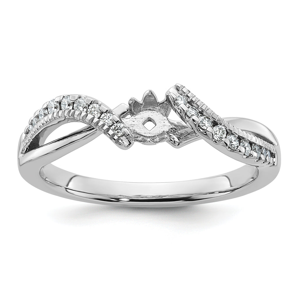 14k White Gold 1/6 carat Lab Grown Diamond VS/SI+ G+ Semi Mount Peg Set Engagment Ring