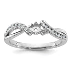 14k White Gold 1/6 carat Lab Grown Diamond VS/SI+ G+ Semi Mount Peg Set Engagment Ring