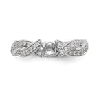 14k White Gold Criss-Cross Peg Set 3/8 carat Diamond Semi-mount Engagement Ring