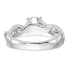 14k White Gold Criss-Cross Peg Set 3/8 carat Diamond Semi-mount Engagement Ring