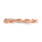 14k Rose Gold 1/8 carat Lab Grown Diamond VS/SI+ G+ Complete Criss Cross Wedding Band