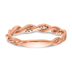 14k Rose Gold 1/8 carat Lab Grown Diamond VS/SI+ G+ Complete Criss Cross Wedding Band