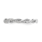 14k White Gold 1/8 carat Lab Grown Diamond VS/SI+ G+ Complete Criss Cross Wedding Band
