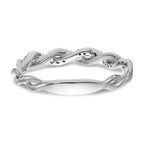 14k White Gold 1/8 carat Lab Grown Diamond VS/SI+ G+ Complete Criss Cross Wedding Band