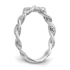 14k White Gold 1/8 carat Lab Grown Diamond VS/SI+ G+ Complete Criss Cross Wedding Band