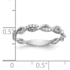 14k White Gold 1/8 carat Lab Grown Diamond VS/SI+ G+ Complete Criss Cross Wedding Band