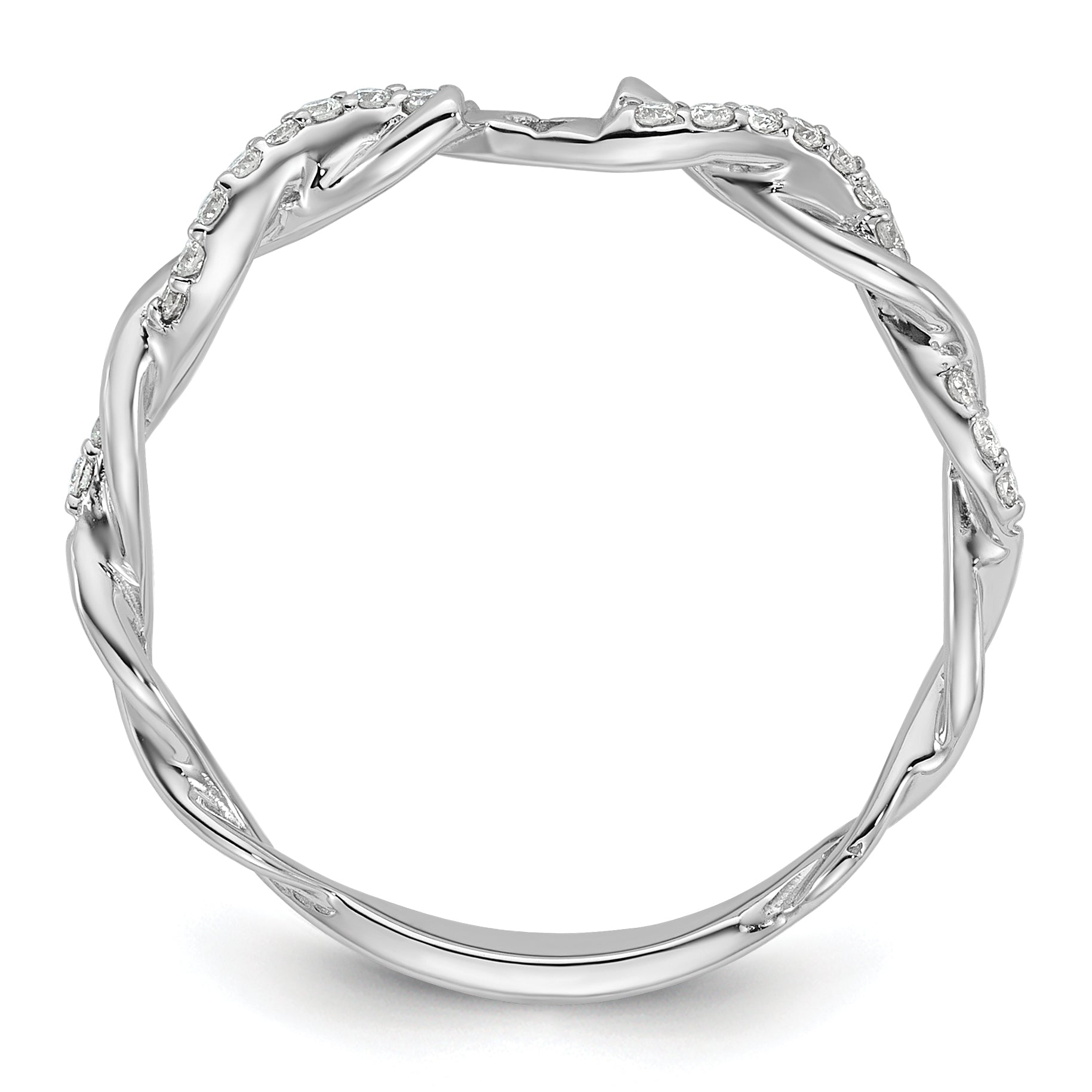 14k White Gold 1/10 carat Lab Grown Diamond VS/SI+ G+ Semi Mount Peg Set Criss Cross Engagement Ring