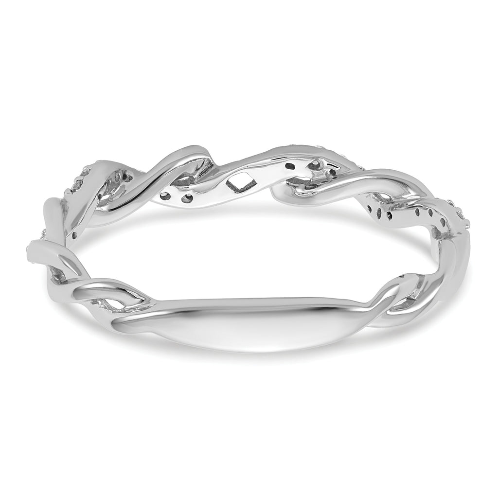 14k White Gold 1/10 carat Lab Grown Diamond VS/SI+ G+ Semi Mount Peg Set Criss Cross Engagement Ring