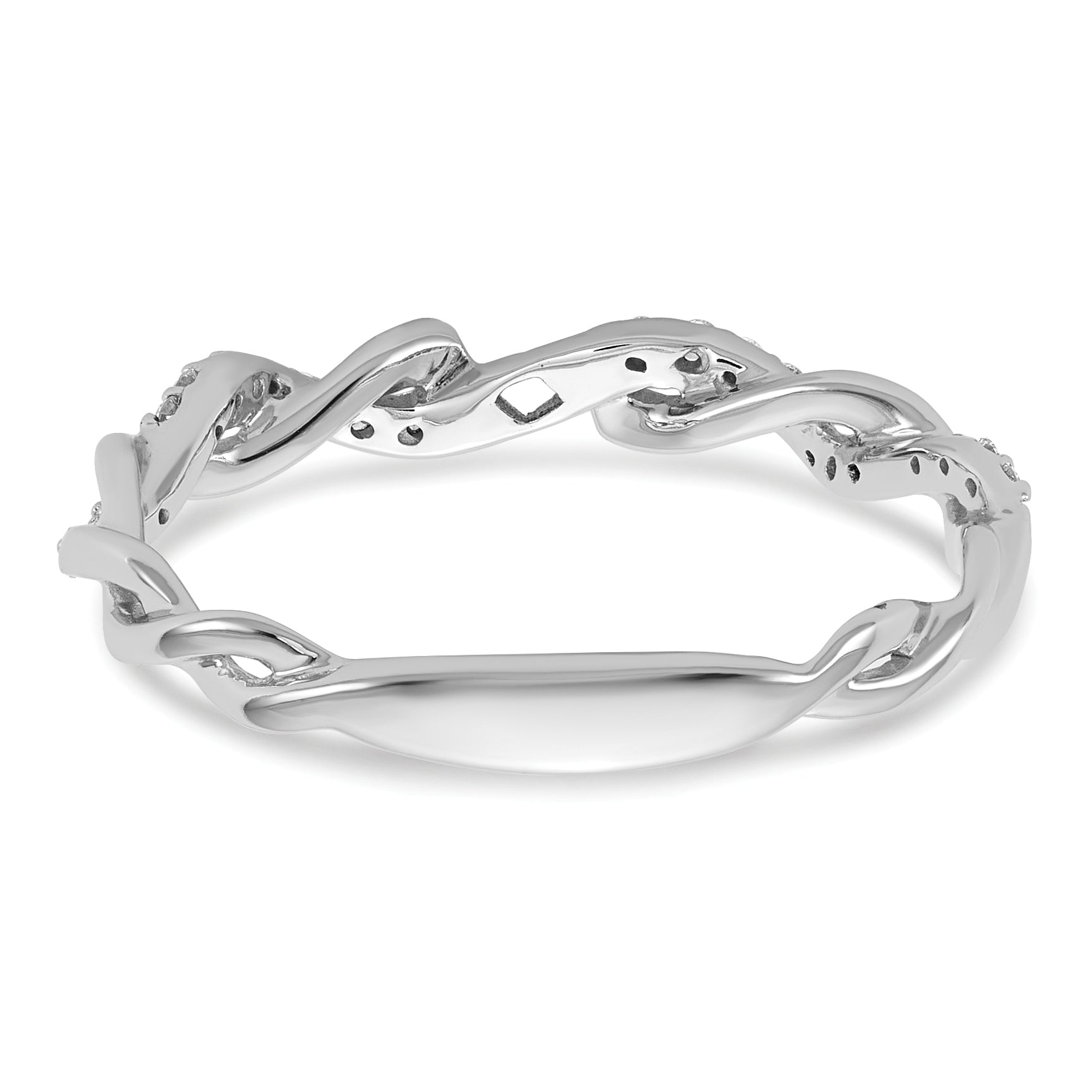14k White Gold 1/10 carat Lab Grown Diamond VS/SI+ G+ Semi Mount Peg Set Criss Cross Engagement Ring