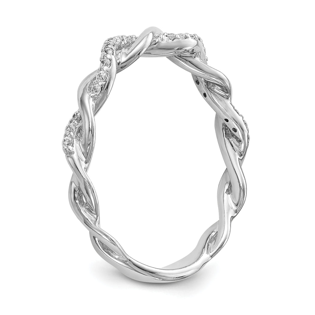 14k White Gold 1/10 carat Lab Grown Diamond VS/SI+ G+ Semi Mount Peg Set Criss Cross Engagement Ring
