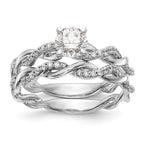 14k White Gold 1/10 carat Lab Grown Diamond VS/SI+ G+ Semi Mount Peg Set Criss Cross Engagement Ring