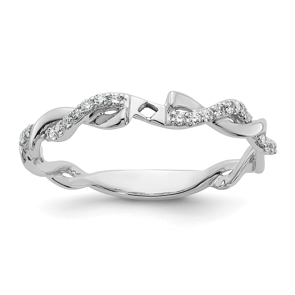 14k White Gold 1/10 carat Lab Grown Diamond VS/SI+ G+ Semi Mount Peg Set Criss Cross Engagement Ring