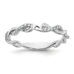 14k White Gold 1/10 carat Lab Grown Diamond VS/SI+ G+ Semi Mount Peg Set Criss Cross Engagement Ring