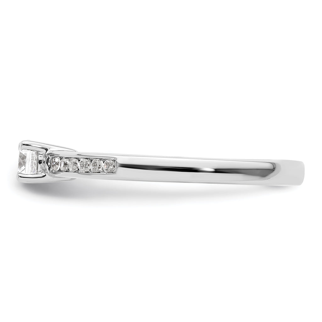 14k White Gold 1/3 carat Lab Grown Diamond VS/SI+ G+ Round Complete Channel Set Shared Prong Engagement Ring