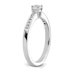 14k White Gold 1/3 carat Lab Grown Diamond VS/SI+ G+ Round Complete Channel Set Shared Prong Engagement Ring