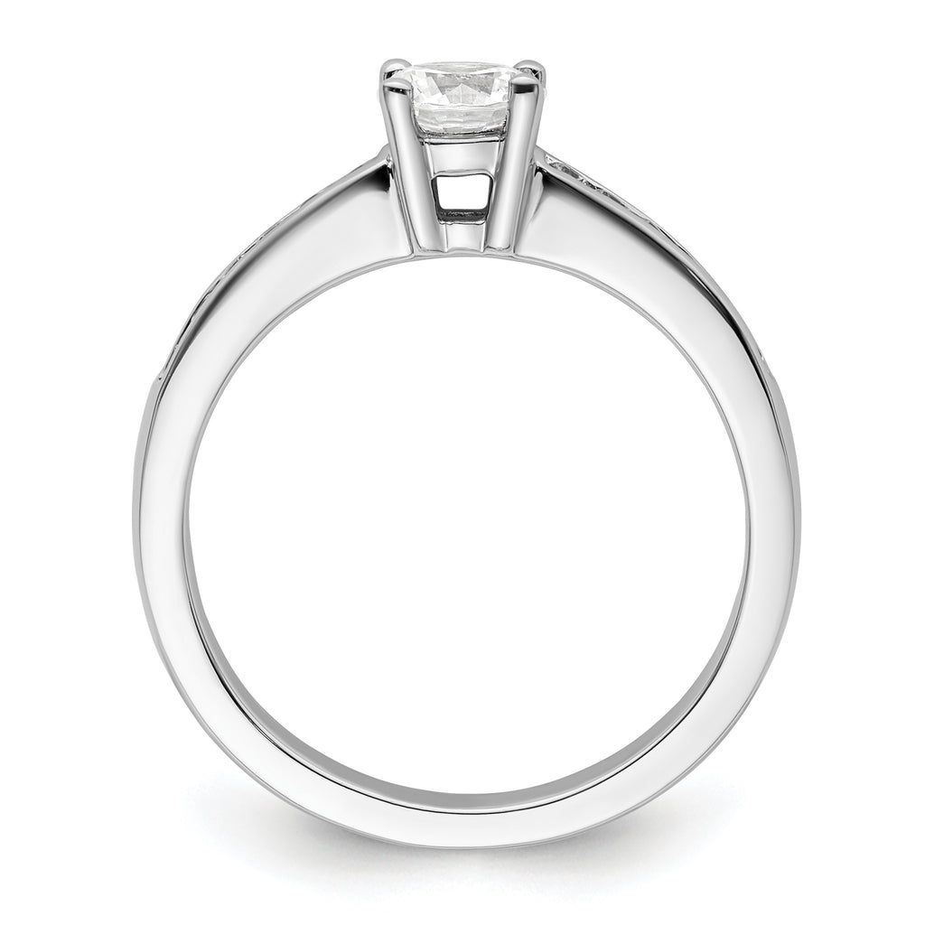 14k White Gold 3/4 carat Lab Grown Diamond VS/SI+ G+ Round Complete Channel Set Shared Prong Engagement Ring