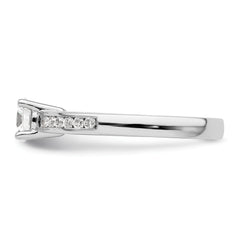 14k White Gold 3/4 carat Lab Grown Diamond VS/SI+ G+ Round Complete Channel Set Shared Prong Engagement Ring