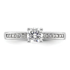 14k White Gold 3/4 carat Lab Grown Diamond VS/SI+ G+ Round Complete Channel Set Shared Prong Engagement Ring