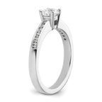 14k White Gold 3/4 carat Lab Grown Diamond VS/SI+ G+ Round Complete Channel Set Shared Prong Engagement Ring