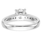 14k White Gold 1/4 carat Lab Grown Diamond VS/SI+ G+ 1 carat Center Round Semi Mount Channel Set Shared Prong Engagement Ring