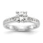 14k White Gold 1/4 carat Lab Grown Diamond VS/SI+ G+ 1 carat Center Round Semi Mount Channel Set Shared Prong Engagement Ring