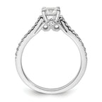 14k White Gold 1/4 carat Lab Grown Diamond VS/SI+ G+ 3/4 carat Center Round Semi Mount Engagement Ring