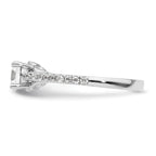 14k White Gold 1/4 carat Lab Grown Diamond VS/SI+ G+ 3/4 carat Center Round Semi Mount Engagement Ring