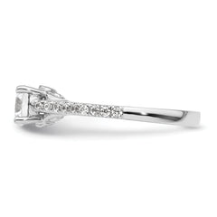 14k White Gold 1/4 carat Lab Grown Diamond VS/SI+ G+ 3/4 carat Center Round Semi Mount Engagement Ring