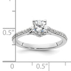 14k White Gold 1/4 carat Lab Grown Diamond VS/SI+ G+ 3/4 carat Center Round Semi Mount Engagement Ring