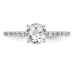 14k White Gold 1/3 carat Lab Grown Diamond VS/SI+ G+ 1 carat Center Round Semi Mount Engagement Ring