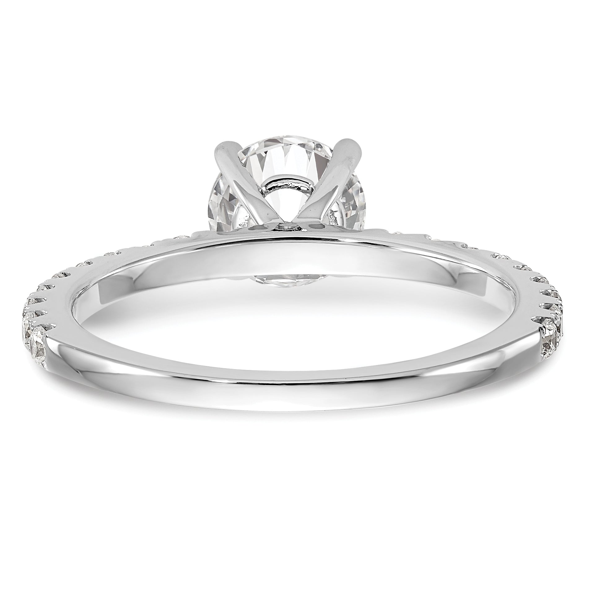 14k White Gold 1/3 carat Lab Grown Diamond VS/SI+ G+ 1 carat Center Round Semi Mount Engagement Ring