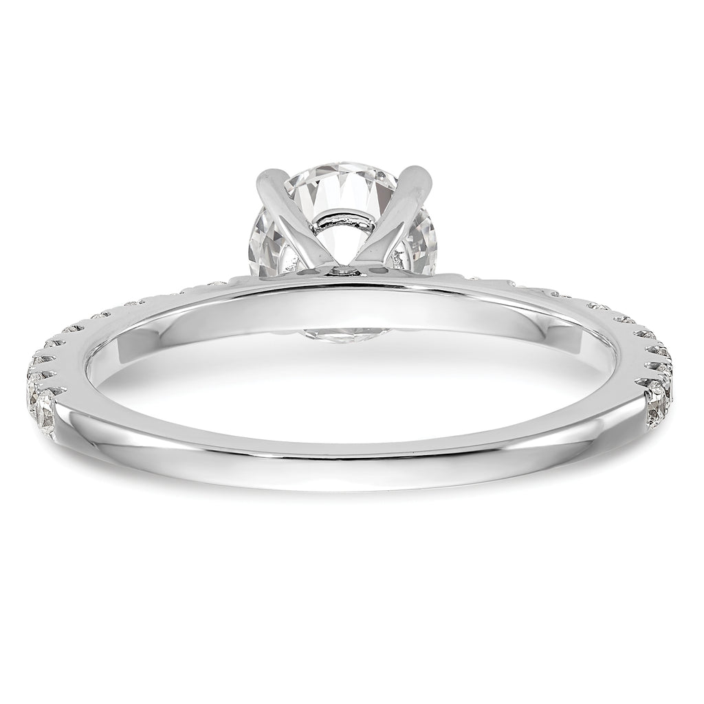 14k White Gold 1/3 carat Lab Grown Diamond VS/SI+ G+ 1 carat Center Round Semi Mount Engagement Ring