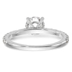 14k White Gold 1/3 carat Lab Grown Diamond VS/SI+ G+ 1 carat Center Round Semi Mount Engagement Ring