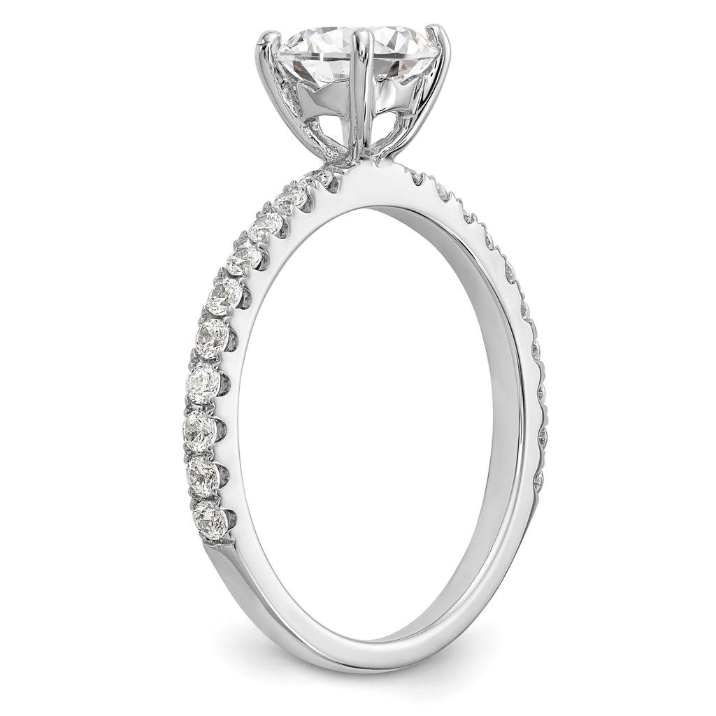 14k White Gold 1/3 carat Lab Grown Diamond VS/SI+ G+ 1 carat Center Round Semi Mount Engagement Ring