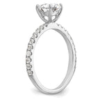 14k White Gold 1/3 carat Lab Grown Diamond VS/SI+ G+ 1 carat Center Round Semi Mount Engagement Ring