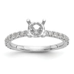 14k White Gold 1/3 carat Lab Grown Diamond VS/SI+ G+ 1 carat Center Round Semi Mount Engagement Ring