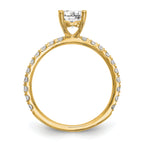14k 1/3 carat Lab Grown Diamond VS/SI+ G+ 1 carat Center Round Semi Mount Engagement Ring