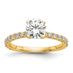 14k 1/3 carat Lab Grown Diamond VS/SI+ G+ 1 carat Center Round Semi Mount Engagement Ring