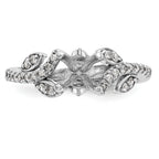14k White Gold 3/8 carat Lab Grown Diamond VS/SI+ G+ 3/4 carat Center Round Semi Mount Channel Set Shared Prong Engagement Ring