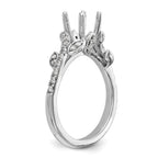 14k White Gold 3/8 carat Lab Grown Diamond VS/SI+ G+ 3/4 carat Center Round Semi Mount Channel Set Shared Prong Engagement Ring